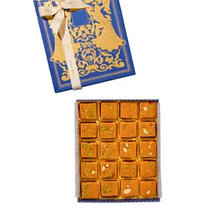 4. Scatole dolci della lamina di oro indiano di lusso per il regalo della pasticceria della data del biscotto con il nastro