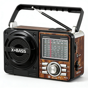 Радиоприемник AM/<span class=keywords><strong>FM</strong></span>/SW1-7 с 9 диапазонами, USB/SD/TF кардридером, MP3-плеером, литиевой батареей и Bluetooth-зарядкой - Product Image 1