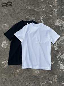 T-shirt décontracté pour homme grande taille 100% coton coupe ajustée avec ourlet tendance imprimé uni sérigraphié - Product Image 2