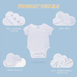 Mono de bebé personalizado al por mayor para sublimación, 100% poliéster, con tirantes finos y ajuste al tobillo, ecológico para transferencia de calor - Product Image 5