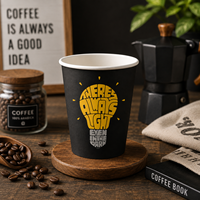 Gobelets en papier jetables à paroi simple, personnalisés avec logo, imprimés en gros, durables, résistants aux fuites, pour les boutiques de boissons froides