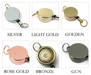 Hot Selling Retractable Badge Reel Metal Button Badge Keychain for Office Worker - Product Image 5