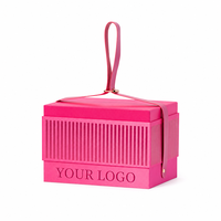 Boîte cadeau rose vif style accordéon, emballage en papier de qualité supérieure pour cosmétiques/cadeaux/fleurs, logo personnalisé imprimé