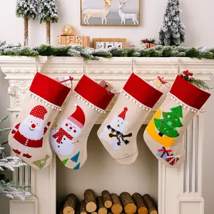卡通圣诞袜创意麋鹿老人圣诞礼物袜子Weihnachtsstrumpfe圣诞糖果袋圣诞长袜