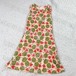 DH OEM Hot Sale Summer Watermelon Bamboo Fiber Toddler Backless Long Skirt Children's Girl Dresses