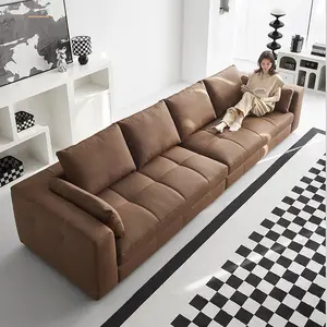 Italian Leather Sofa High Quality Living Room Sofa Modern Minimalist Sofa Factory Wholesale