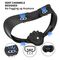 Coussin de coussin de visage d'interface faciale VR réglable confortable pour Meta Quest 3S support de mousse en cuir PU de remplacement accessoires VR