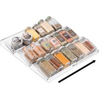 Étagère à épices extensible en plastique de type debout moderne pour armoire de cuisine, organisateur de tiroirs pour le stockage des bouteilles d'assaisonnement alimentaire