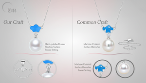 CHIC Series Alice Blue Cloud <b>Pearl</b> <b>Necklace</b> 18K White Gold Classic Style Strand Chain - Product Image 6