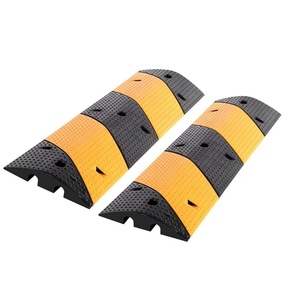 Factory Wholesale Heavy Duty 50 TON Retractable Equipment Hump Traffic Portable <b>Road</b> Rubber Speed Bump With Cable Slot - Product Image 1