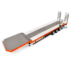 1/14 RC Metal Trailer with Tail-board Lifting Legs Battery for Radio Control Tractor Truck Car Model Toy TH23501