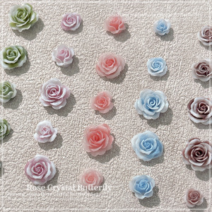 Petit ensemble d'accessoires pour ongles d'été en résine acrylique, strass, perles, fleurs de lune, camélias, autocollants et décalcomanies - Product Image 3
