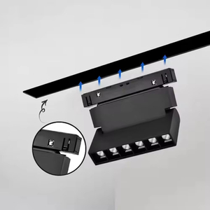 DC48v 200W <span class=keywords><strong>LED</strong></span> transformateurs projecteur magnétique noir projecteur encastré moderne salon corps en aluminium piste d'éclairage à la maison - Product Image 3