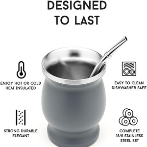 China Supplier Cheap Wooden 8oz <strong>Argentina</strong> Stainless Steel <strong>Yerba</strong> Mate Set with Straw - Product Image 4