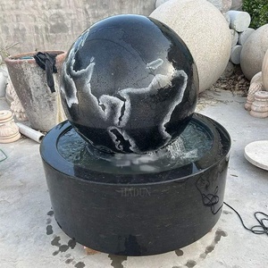 Decorazione da Giardino per Esterni: Fontana in Pietra Naturale <span class=keywords><strong>con</strong></span> Sfera Rotante in Granito e Mappa Incisa - Product Image 3