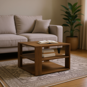 Tavolino da Caffè in Legno Ingegnerizzato Marrone con Vano Portaoggetti, Arredamento Minimalista Moderno per Soggiorno - Product Image 2