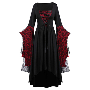 <strong>Halloween</strong> <strong>Costumes</strong> <strong>for</strong> <strong>Women</strong> <strong>Plus</strong> <strong>Size</strong> Gothic Vintage Dress Skull Lace Bell Sleeve Sexy Lace up Vampire Ghost Bride Cosplay - Product Image 6