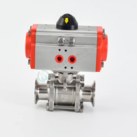 Vanne à boisseau sphérique sanitaire à triple joint en acier inoxydable de haute qualité, à double action, à raccord rapide, DN25, 1 pouce, type à collier, OEM