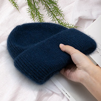 Bonnet en fausse fourrure personnalisé avec logo, tricot côtelé, bonnet d'hiver à revers, doux et chaud, multicolore, unisexe, motif lettres, vintage, vente en gros, OEM