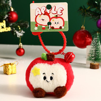 Großhandel Niedlicher Einzigartiger Weihnachts-Plüsch-Apfel-Schlüsselanhänger, Weicher Gefüllter Weihnachts-Atmosphären-Anhänger, Kleines Geschenk für Kinder