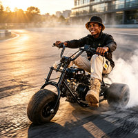 FRANFUN Garantía de Calidad, Mini Trike de Gasolina de 212cc, 45KM/H, Alta Velocidad, Karts de Derrape, Motocicleta Compacta de 3 Ruedas
