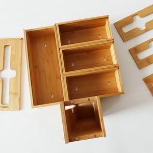 Bamboo <b>kitchen</b> <b>storage</b> <b>boxes</b>, food plastic bag organizers, distribution <b>boxes</b>, cross-shaped <b>storage</b> <b>boxes</b>, drawers - Product Image 3