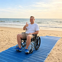 Alfombra Plegable de Poliéster para Acceso a la Playa, para Sillas de Ruedas, para Resorts y Parques