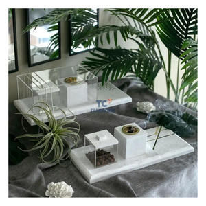 Quemador Bakhoor de piedra Natural, bandeja de incienso de resina, con incrustaciones de hueso de último diseño, por Axiom Home Accents - Product Image 2