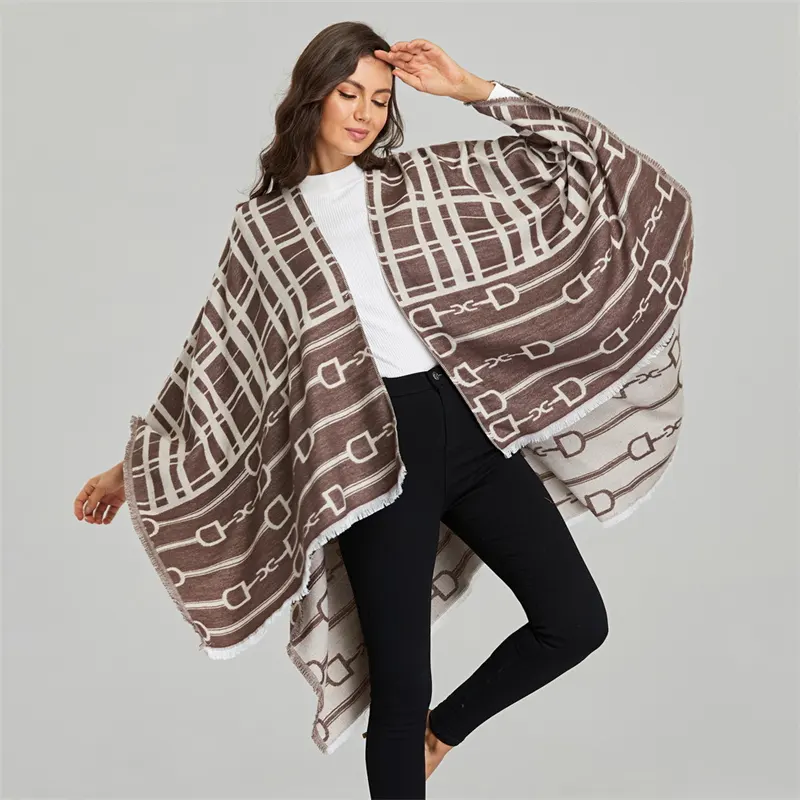 Duurzame Poncho Sjaal Voor Vrouwen Nepal Dikke Wrap Voor De Winter