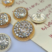 Botones redondos de diamantes de imitación de metal para ropa, accesorios de costura DIY, venta al por mayor, botón de decoración de moda de lujo, ropa DIY