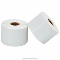 Étiquettes adhésives personnalisées 80*25, papier adhésif mat blanc, étiquettes thermiques pour expédition en rouleau