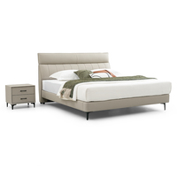 Lit Modulaire Confortable en Cuir Luxe Moderne Taille King/Queen avec Revêtement Doux et Garantie de 3 Ans pour Appartement et Chambre à Coucher