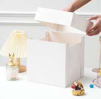 Vente en gros Boîte à gâteaux d'anniversaire en carton avec fenêtre transparente et couvercle avec plateau inférieur en papier pour pâtisserie