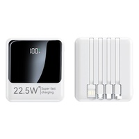 WM Schnellladende Superdünne 10000mAh 2 USB-Anschlüsse Tragbare Powerbank OEM/ODM Eingebautes Kabel Li-Polymer-Akku für Handys Geschenk