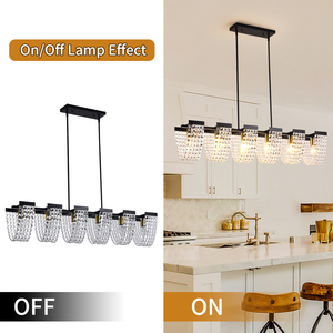 Lámpara Colgante <span class=keywords><strong>de</strong></span> Cristal, Lámpara <span class=keywords><strong>de</strong></span> <span class=keywords><strong>Techo</strong></span> Lineal <span class=keywords><strong>para</strong></span> Comedor, Isla <span class=keywords><strong>de</strong></span> Cocina, Decoración Moderna, Iluminación <span class=keywords><strong>de</strong></span> <span class=keywords><strong>Techo</strong></span> - Product Image 2