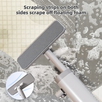 Mini serpillière domestique facile à utiliser avec design suspendu, multifonctionnelle, portable, avec manche en acier, grande capacité, nettoyage à sec facile, panier en plastique