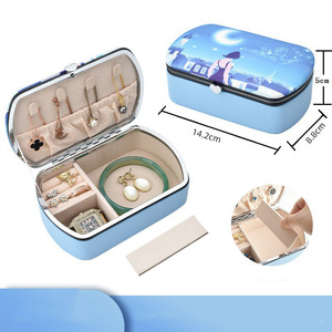 Personalized Logo Printing Travel <b>Leather</b> <b>Jewelry</b> Boxes Portable <b>Jewelry</b> <b>Box</b> Gift <b>Box</b> - Product Image 4