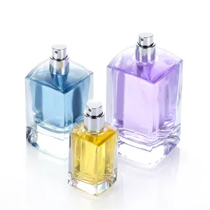 Vierkante Spray Parfum Glazen Fles 30Ml 50Ml 100Ml Botol Parfum Luxe Parfum Fles Met Parfum Dop