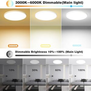 Ultraflache Moderne Dimmbare RGB-Profil 3-Stufen <span class=keywords><strong>LED</strong></span>-Deckenleuchte mit Fernbedienung für Schlafzimmer, Küche & Wohnzimmer - Product Image 3
