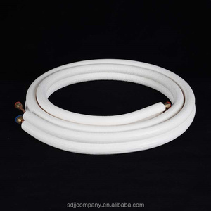 1/4 "& 3/8" สายไฟฟ้ากระแสสลับ "<span class=keywords><strong>ชุด</strong></span>ขดลวดคู่ฉนวนกันความร้อนพร้อมเกรดฉนวน PE สีขาวสำหรับบริการเชื่อมเครื่องทำความเย็น - Product Image 2