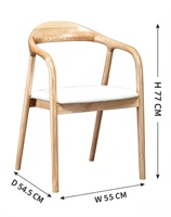 Chaises de salle à manger en bois de luxe nordique, couleurs de tissu personnalisées, coussin de siège, fauteuil, mobilier de salle à manger pour villa, café, salle à manger