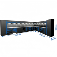 Combiné d'armoires de rangement modulaires pour garage, en acier laminé à froid robuste, personnalisable OEM, capacité de charge 500 kg