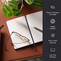 Carnet de notes A5 ligné à couverture rigide avec logo personnalisé, bloc-notes professionnel avec élastique, fournitures de bureau et scolaires en cuir
