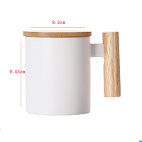 Mug à café en céramique avec poignée en bois et logo personnalisé - Design créatif pour la rentrée scolaire, compatible lave-vaisselle et micro-ondes