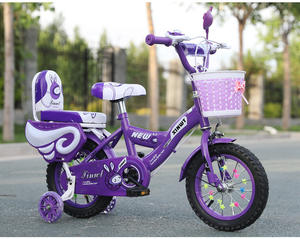 Vélo pour enfants de 14 à 16 pouces rose avec roues d'apprentissage, panier et lapin de dessin animé pour filles - Product Image 3