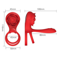 Sexspielzeug für Erwachsene App-gesteuerter Rosen-Vibrator zur Verzögerung der Ejakulation Paar-Vibrator Penisring für Männer-Massage