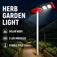 Lampu Taman Tenaga Surya Terintegrasi 300W Cangkang Merah Hitam Kustom dengan Berbagai Mode Kontrol untuk Kebun, Halaman, Area Penanaman, dan Jalan