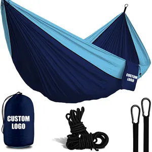 Atacado Portátil Impermeável personalizado rede tenda camping inverno Double Nylon Hammock Com Logotipo