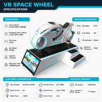 Simulateur de mouvement VR Space Wheel pour usage commercial en intérieur, en fibre de verre et métal, machine d'arcade de course