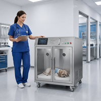 Incubateur compact et réutilisable pour chiens, écran tactile 7 pouces, paramètres réglables, plage de température 15-45°C, 4 roues pivotantes, usage vétérinaire